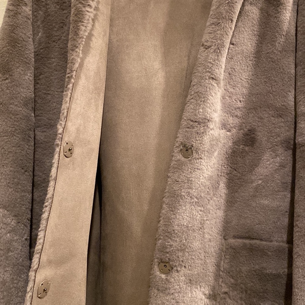 Zara Reversible Faux Fur/Suede Coat - Picture 5 of 10